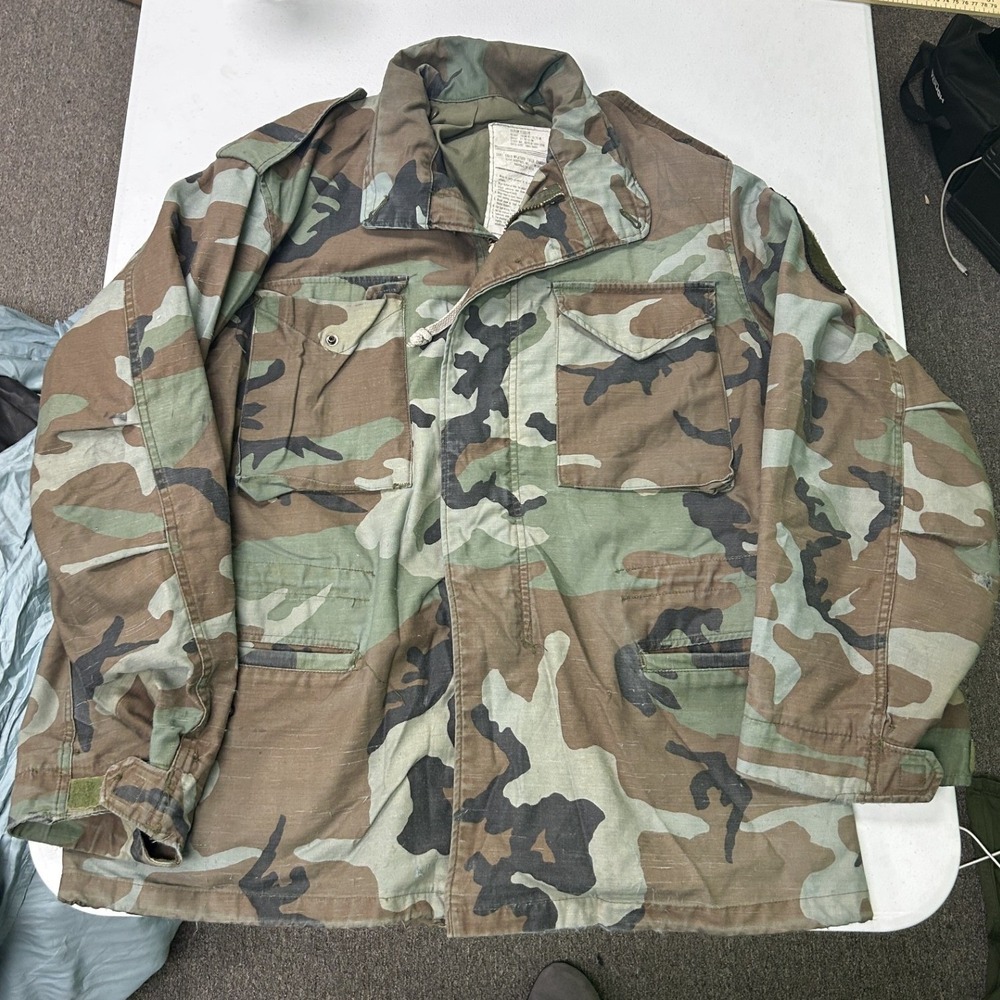 Alpha Industries M-65 Field Jacket Mens Medium Regular Camo Woodland US Army